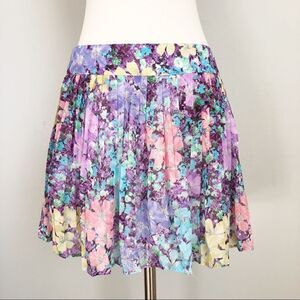 Aeropostal Floral Accordion Mini Skirt
